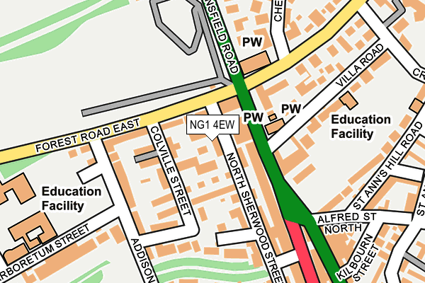 NG1 4EW map - OS OpenMap – Local (Ordnance Survey)