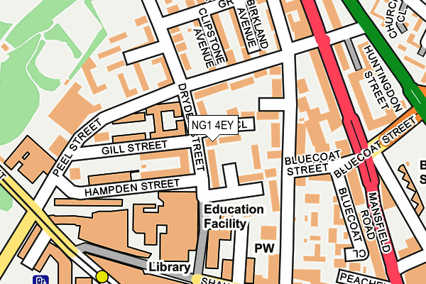 NG1 4EY map - OS OpenMap – Local (Ordnance Survey)