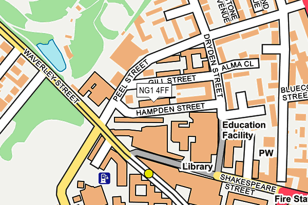 NG1 4FF map - OS OpenMap – Local (Ordnance Survey)