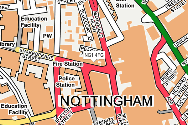 NG1 4FG map - OS OpenMap – Local (Ordnance Survey)