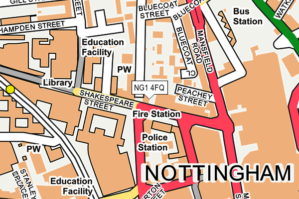 NG1 4FQ map - OS OpenMap – Local (Ordnance Survey)