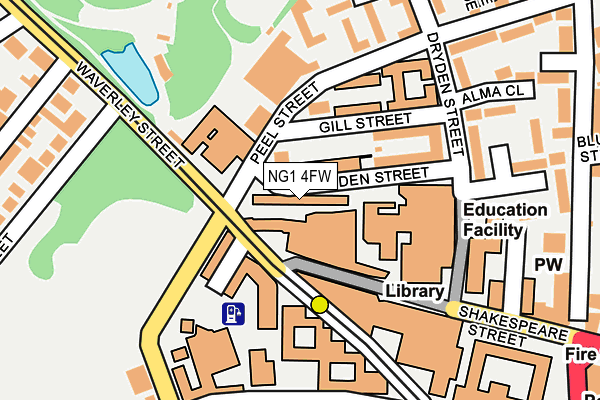 NG1 4FW map - OS OpenMap – Local (Ordnance Survey)