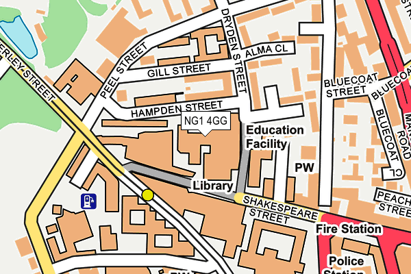 NG1 4GG map - OS OpenMap – Local (Ordnance Survey)