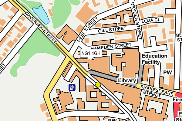 NG1 4GH map - OS OpenMap – Local (Ordnance Survey)