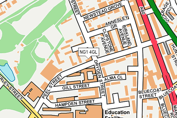 NG1 4GL map - OS OpenMap – Local (Ordnance Survey)