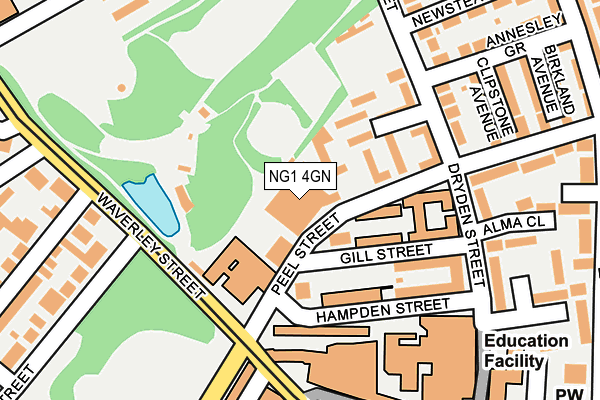 NG1 4GN map - OS OpenMap – Local (Ordnance Survey)