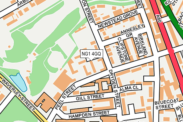 NG1 4GQ map - OS OpenMap – Local (Ordnance Survey)