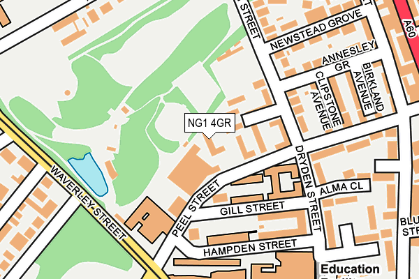 NG1 4GR map - OS OpenMap – Local (Ordnance Survey)
