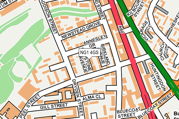 NG1 4GS map - OS OpenMap – Local (Ordnance Survey)