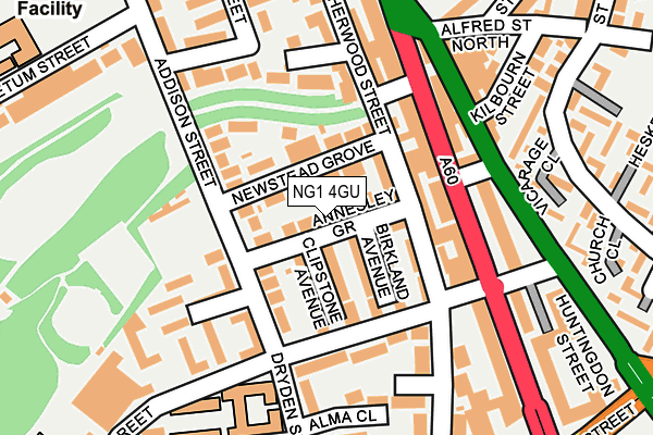 NG1 4GU map - OS OpenMap – Local (Ordnance Survey)