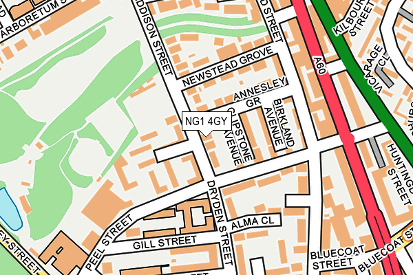 NG1 4GY map - OS OpenMap – Local (Ordnance Survey)