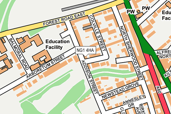 NG1 4HA map - OS OpenMap – Local (Ordnance Survey)