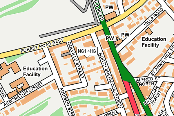 NG1 4HG map - OS OpenMap – Local (Ordnance Survey)