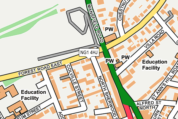 NG1 4HJ map - OS OpenMap – Local (Ordnance Survey)