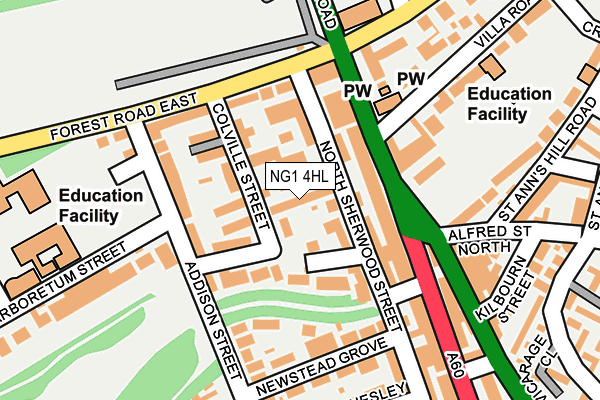 NG1 4HL map - OS OpenMap – Local (Ordnance Survey)