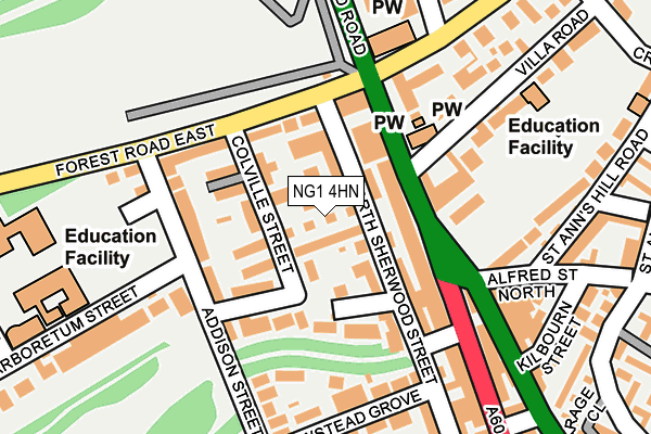 NG1 4HN map - OS OpenMap – Local (Ordnance Survey)