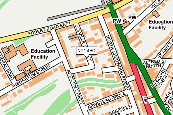 NG1 4HQ map - OS OpenMap – Local (Ordnance Survey)