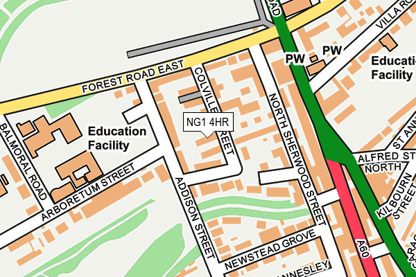 NG1 4HR map - OS OpenMap – Local (Ordnance Survey)