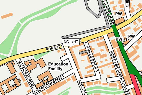 NG1 4HT map - OS OpenMap – Local (Ordnance Survey)