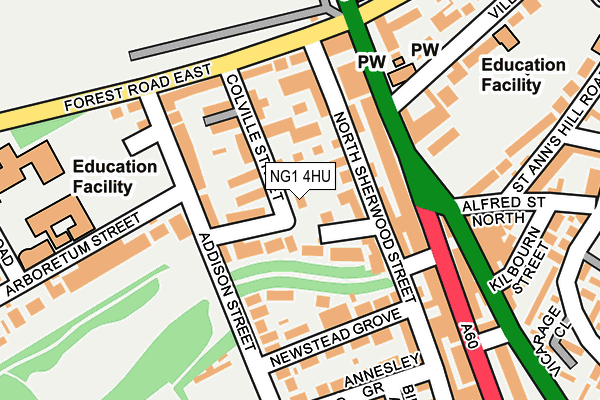NG1 4HU map - OS OpenMap – Local (Ordnance Survey)