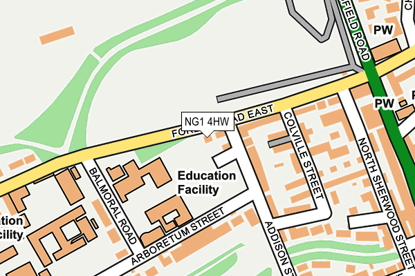 NG1 4HW map - OS OpenMap – Local (Ordnance Survey)