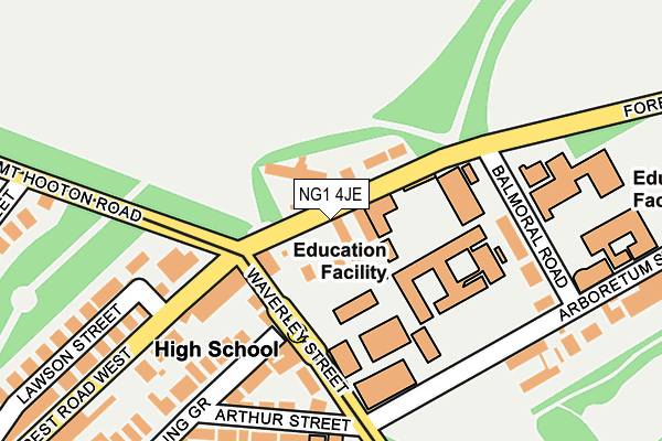 NG1 4JE map - OS OpenMap – Local (Ordnance Survey)