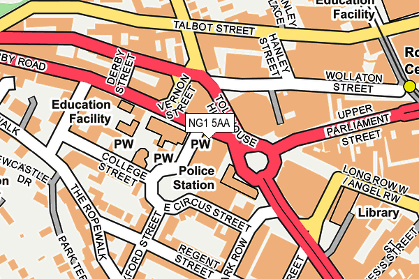 NG1 5AA map - OS OpenMap – Local (Ordnance Survey)