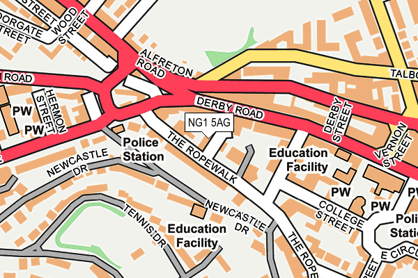 NG1 5AG map - OS OpenMap – Local (Ordnance Survey)