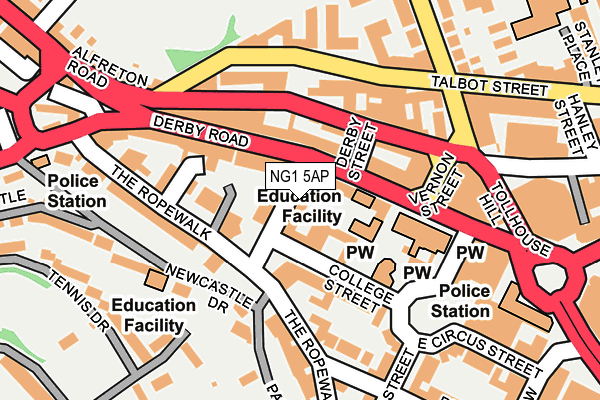 NG1 5AP map - OS OpenMap – Local (Ordnance Survey)