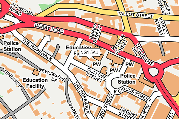 NG1 5AU map - OS OpenMap – Local (Ordnance Survey)