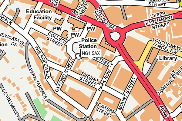 NG1 5AX map - OS OpenMap – Local (Ordnance Survey)