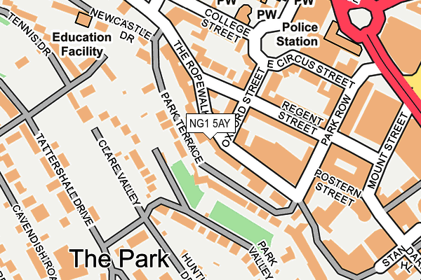 NG1 5AY map - OS OpenMap – Local (Ordnance Survey)