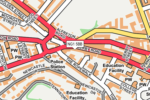 NG1 5BB map - OS OpenMap – Local (Ordnance Survey)