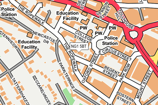 NG1 5BT map - OS OpenMap – Local (Ordnance Survey)