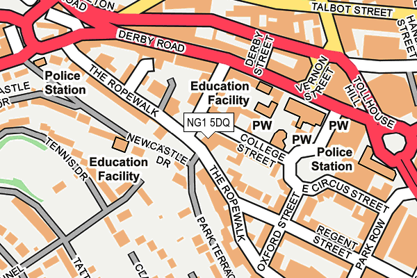 NG1 5DQ map - OS OpenMap – Local (Ordnance Survey)