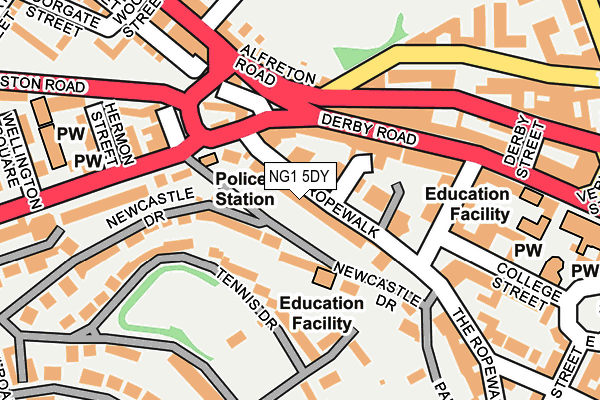 NG1 5DY map - OS OpenMap – Local (Ordnance Survey)