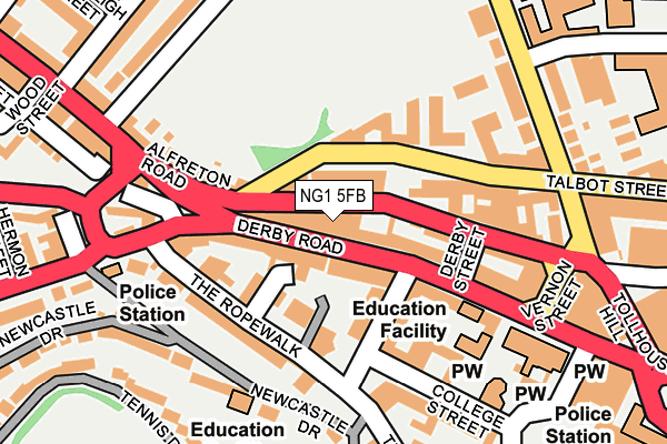 NG1 5FB map - OS OpenMap – Local (Ordnance Survey)