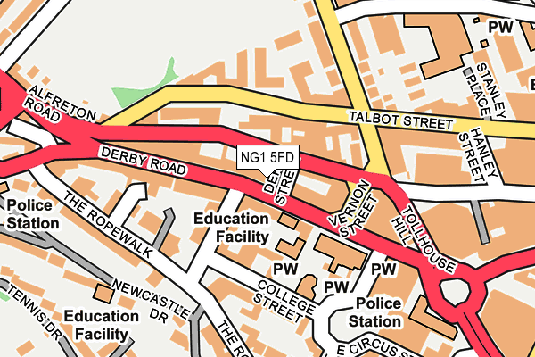 NG1 5FD map - OS OpenMap – Local (Ordnance Survey)