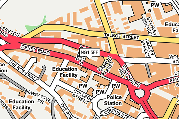 NG1 5FF map - OS OpenMap – Local (Ordnance Survey)