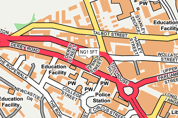 NG1 5FT map - OS OpenMap – Local (Ordnance Survey)