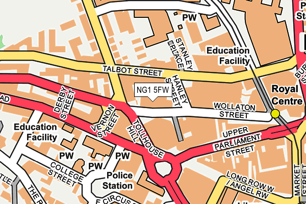 NG1 5FW map - OS OpenMap – Local (Ordnance Survey)