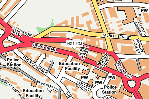 NG1 5GJ map - OS OpenMap – Local (Ordnance Survey)