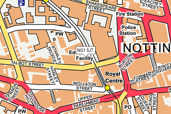 NG1 5JT map - OS OpenMap – Local (Ordnance Survey)