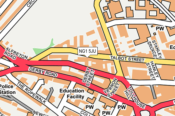 NG1 5JU map - OS OpenMap – Local (Ordnance Survey)