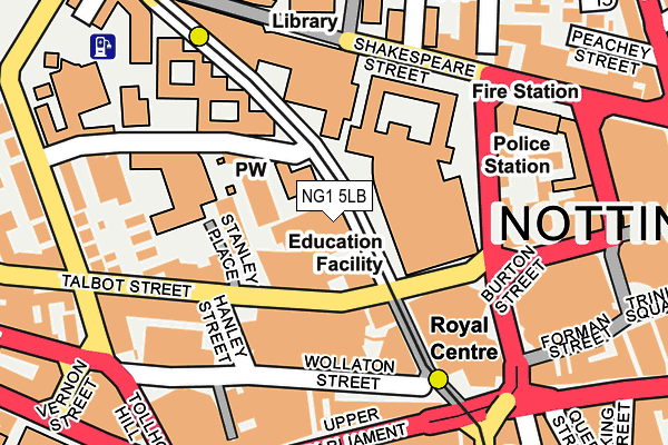 NG1 5LB map - OS OpenMap – Local (Ordnance Survey)