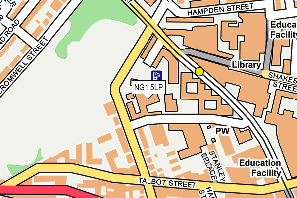 NG1 5LP map - OS OpenMap – Local (Ordnance Survey)