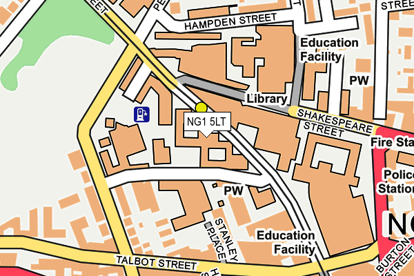 NG1 5LT map - OS OpenMap – Local (Ordnance Survey)