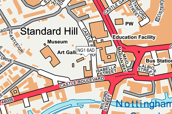 NG1 6AD map - OS OpenMap – Local (Ordnance Survey)