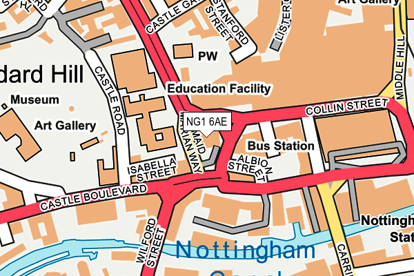 NG1 6AE map - OS OpenMap – Local (Ordnance Survey)