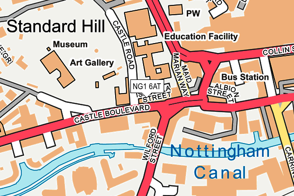 NG1 6AT map - OS OpenMap – Local (Ordnance Survey)